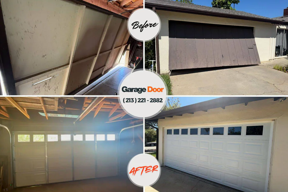 Before and after: garage door repair Country Club, FL